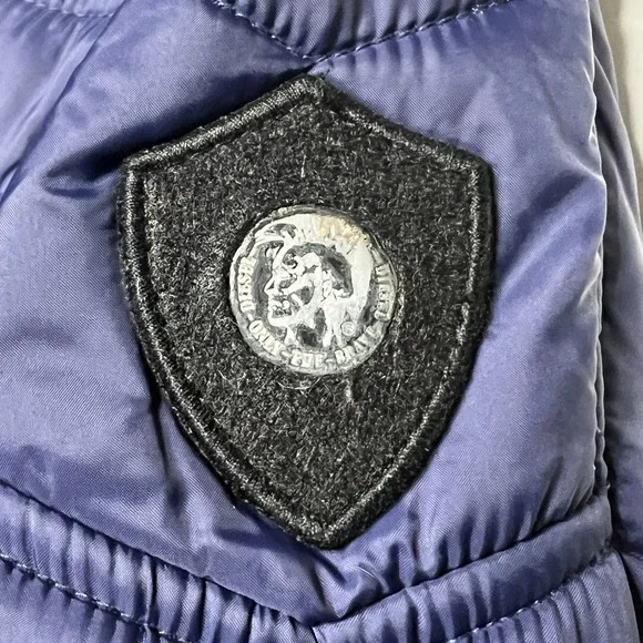 Y2K Diesel W-Izumo down‎ Quilted Biker Style jacket Blue Men's Size Small Sz S